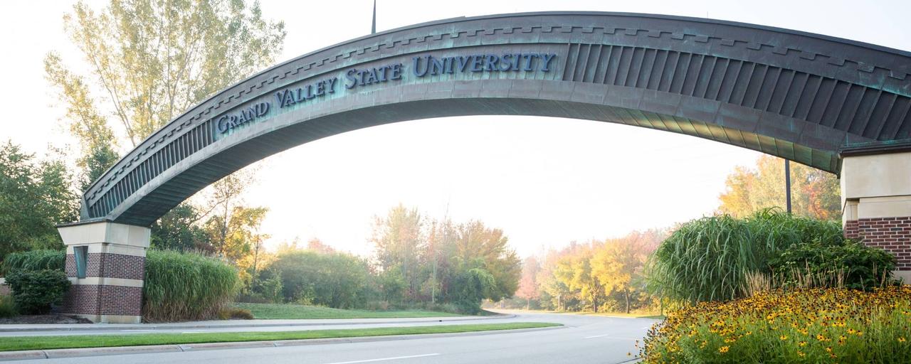 Entrance arch to Grand Valley State University